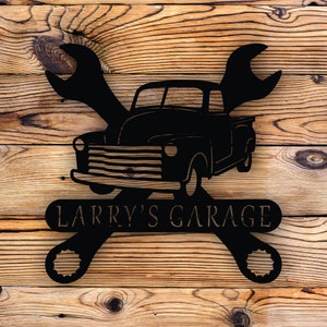 Personalized Metal Garage Sign | Workshop  Sign | Father&#39;s Day Gift | Metal Shop Sign |  Man Cave Décor | Vintage Truck Sign