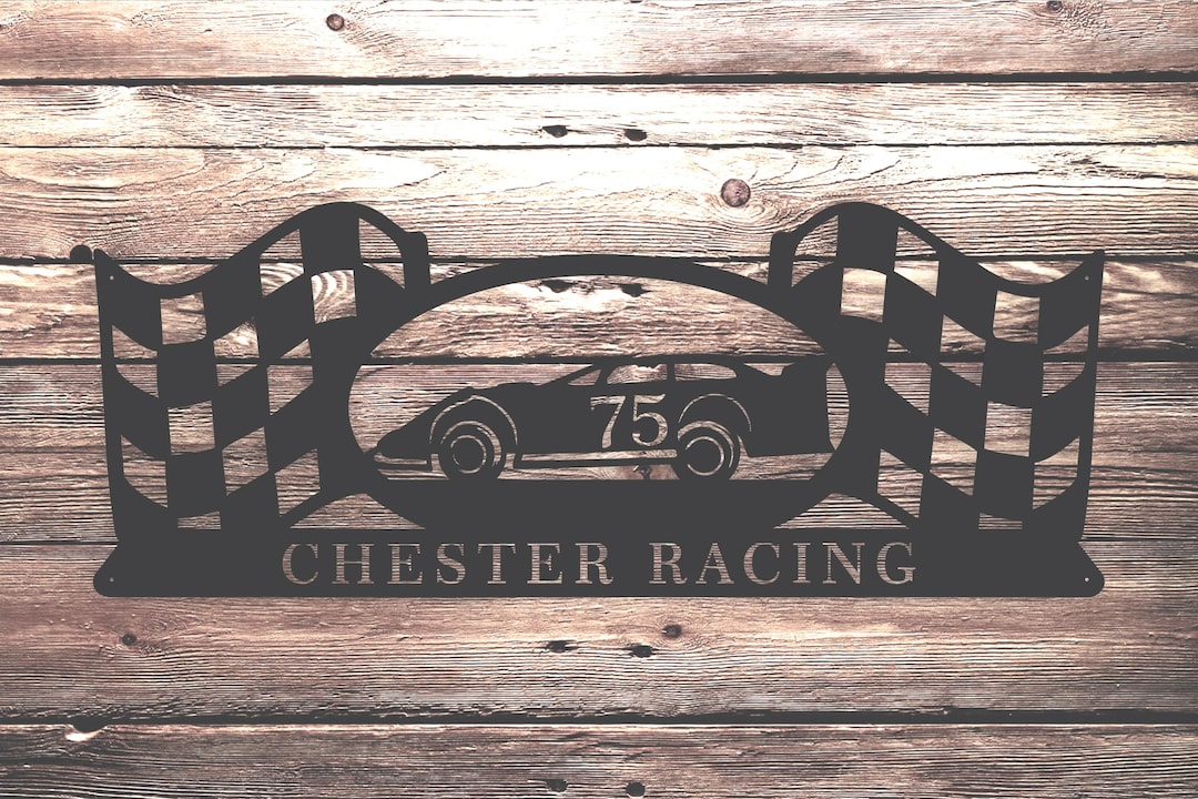 Personalized Dirt Late Model Checkered Flag Metal Wall Art Hanging - Etsy