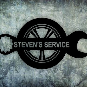 Personalized Metal Garage Sign | Workshop  Sign | Father&#39;s Day Gift | Metal Shop Sign |  Man Cave Décor | Tire Mechanic Shop Sign