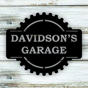 Personalized Metal Garage Sign | Workshop  Sign | Father&#39;s Day Gift | Metal Shop Sign |  Man Cave Décor | Garage Gear Shop Sign