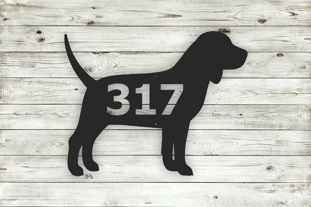 Beagle Custom Address Steel House Sign - Etsy