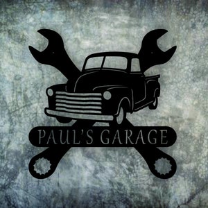 Personalized Metal Garage Sign | Workshop  Sign | Father&#39;s Day Gift | Metal Shop Sign |  Man Cave Décor | Garage Shop Truck Sign