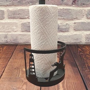 Sea Gull Lighthouse Steel Paper Towel Rack - Counter Paper Towel Holder - Tabletop Kitchen Décor - Rustic Outdoor Décor - Metal Home Gift