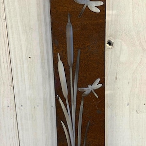 Dragonfly Rusty Metal Small Decorative Panel