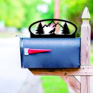 Wolf Themed Steel Mailbox Topper