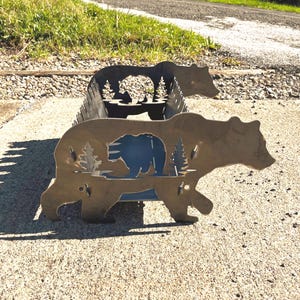 Bear Themed Collapsible Steel Fire Pit Grill