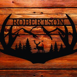Deer Ranch Antler Personalized Custom Themed Steel Wall Art Sign - Etsy