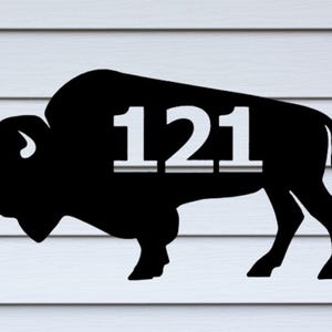 Buffalo Themed Custom Address Steel House Sign