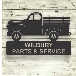Personalized Metal Hot Rod Vintage Truck Sign | Workshop Sign | Father&#39;s Day Gift | Metal Shop Sign | Man Cave Décor | Garage Shop Sign