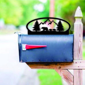 Bear Themed Steel Mailbox Topper