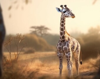 Ethereal baby giraffe digital art