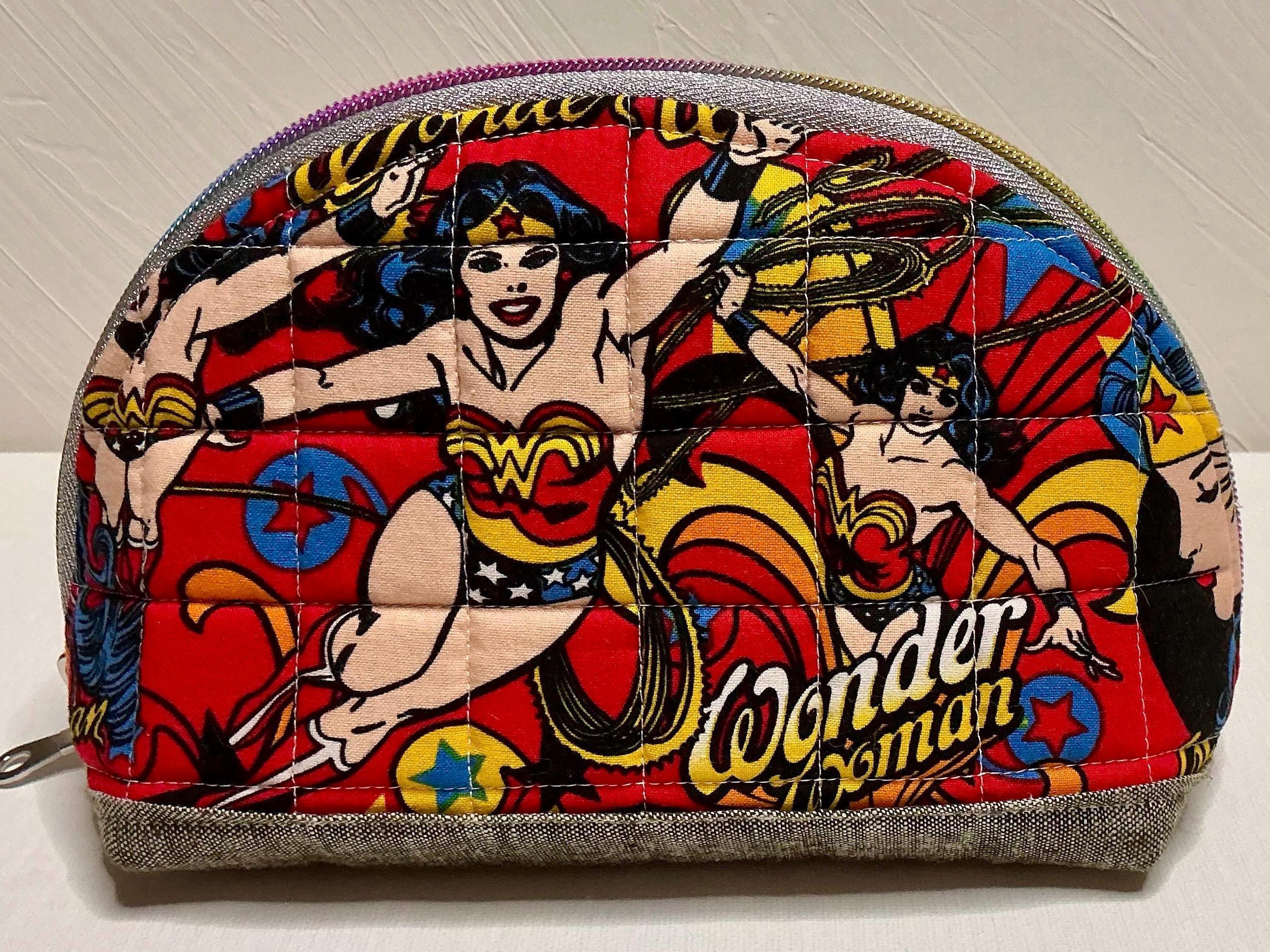 Six Flags superhero print wonder woman supergirl Paisley Print vegan Backpack DC heroes at Six Flags Magic Mountain . Wonder Woman #dc  main image 3