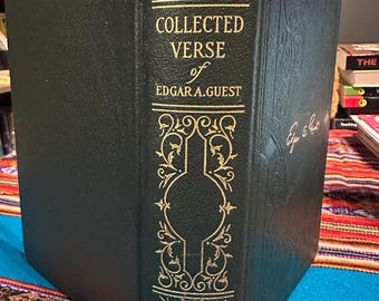 Collected Verse Edgar A. Guest 1934 Leather-Bound Poetry Book | Antique Literary Decor