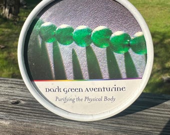 Dark Green Aventurine Necklace – 20” Gemstone Bead Strand – Healing Crystal Jewelry - Gemisphere