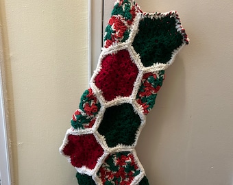 Aunt Donna's Christmas Stocking Crochet Granny Hexagon Pattern