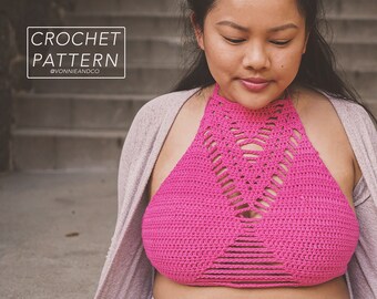 RYDER - crochet halter pattern, crochet top pattern, crochet crop top pattern, instant pdf download, digital download