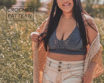 RILEY - crochet top pattern, 5 sizes, crochet bralette pattern, crochet crop top pattern, instant pdf download, digital download