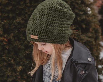 CHARLIE - Crochet Slouchy Beanie Pattern - 7 Sizes,  PDF download