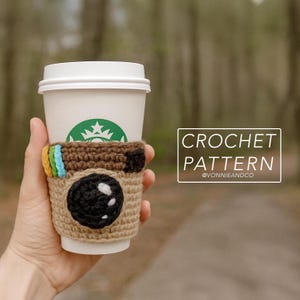 Crochet Camera Cup Cozy Pattern, Instant PDF Download (digital)