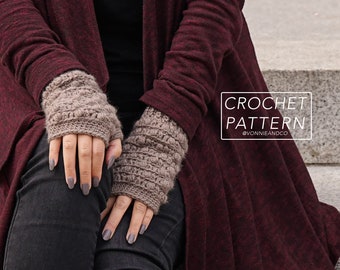 JAMIE - Crochet Mitten Pattern - 2 Sizes and 2 Styles, Fingerless Mittens/Regular Mittens, Instant PDF Download (digital)