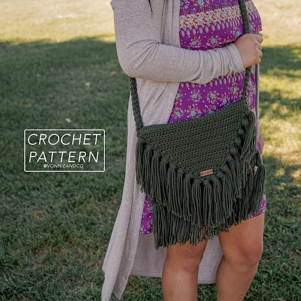 JETHRO - Crochet Boho Fringe Bag Pattern - Instant PDF Download (digital)