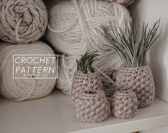 ARIE - Crochet Air Plant Holder Pattern - 4 Sizes, Instant PDF Download (digital)