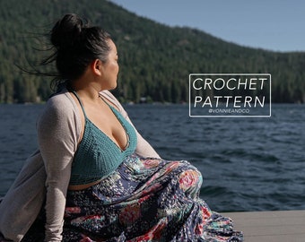 REY - Crochet Bralette Top Pattern - 4 Sizes, Instant PDF Download (digital)