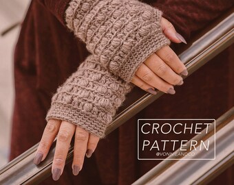 JAMIE - crochet mitten pattern, 2 sizes and 2 styles, mitten and fingerless mitten, instant pdf download, digital download