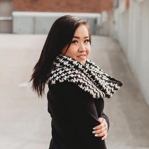 JOSHUA - Crochet Houndstooth Cowl Pattern -  PDF Download
