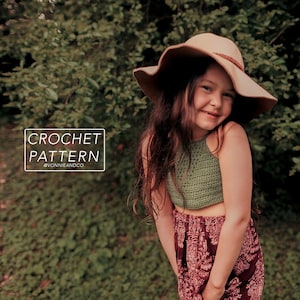 LIL WILLIAM - Crochet Halter Top Pattern - 9 Sizes, Crochet Top for Kids, Instant PDF download (digital)