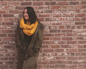 CROCHET PATTERN, infinity scarf pattern, chunky scarf pattern, instant pdf download, digital download, ISAAC