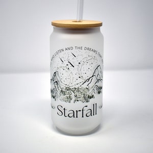 ACOTAR - A Court of Thorns and Roses - Frosted Glass 16oz Cup - Velaris landscape at Starfall