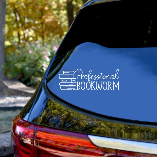 Bookish Car Decal - Professional Bookworm - Car Decal - Bookish Car Decals - Laptop Decal