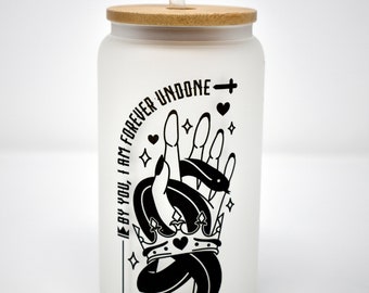 The Cruel Prince - Folk of the Air - Frosted Glass 16oz Cup - "By You I am Forever Undone"