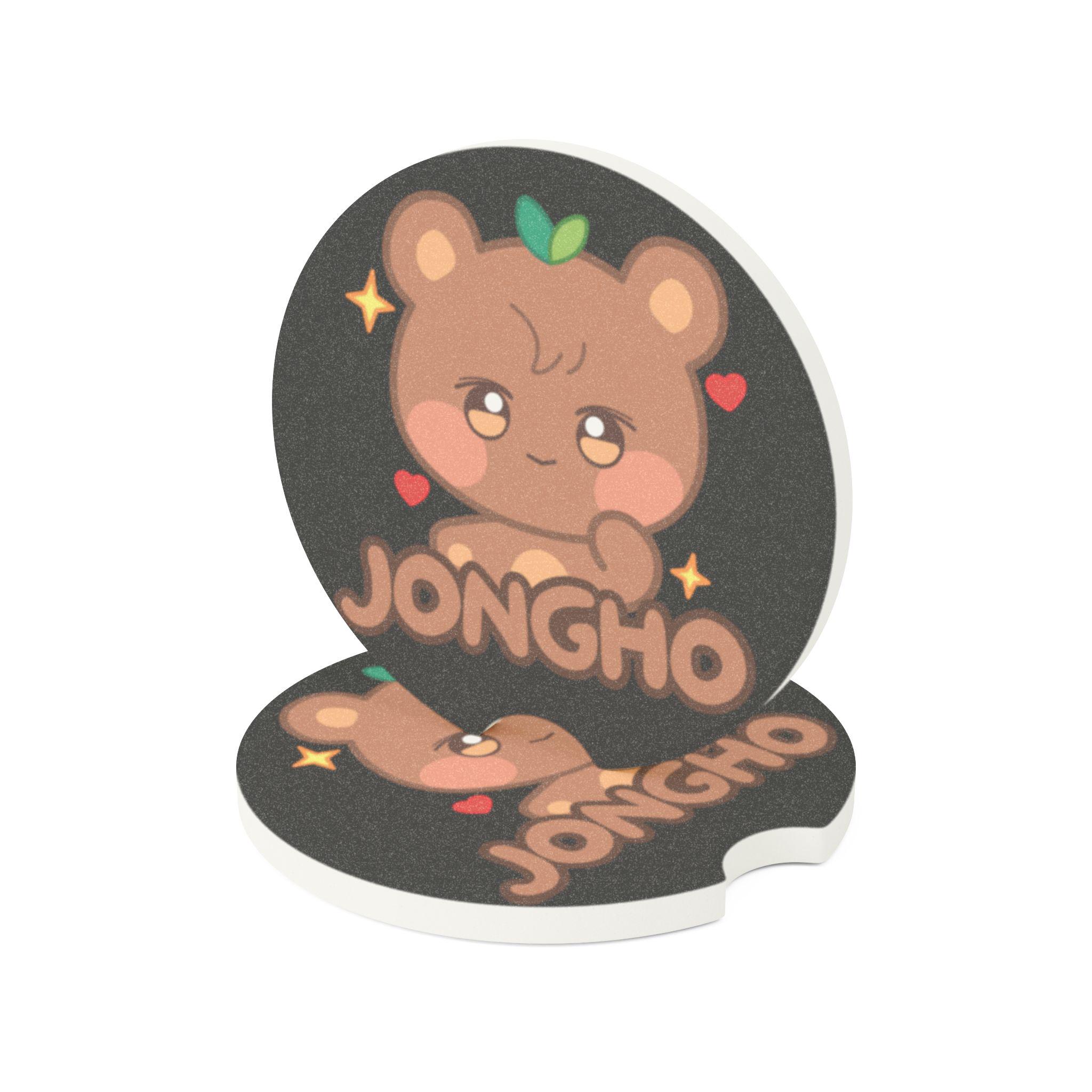 Ateez Jongho Aniteez Jjongbear Soapstone Car Coaster - Etsy