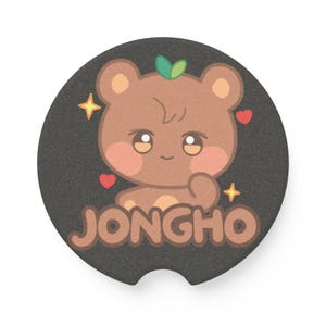 Ateez Jongho Aniteez JJONGbear Soapstone Car Coaster