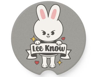 Stray Kids Lee Weiß Skzoo Leebit Speckstein Auto Untersetzer