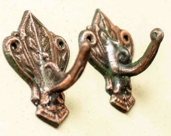 Brass wall hook set, Cast iron hooks from Ukraine, Bathroom towel hooks