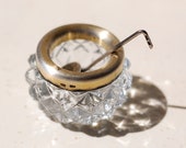 Sterling Silver Lucite Crystal SALT CELLAR SPOON Soviet Vintage Salt Dip Silver 875 Gold Plated 70 39 s Antique Serving Cruet Mid Century
