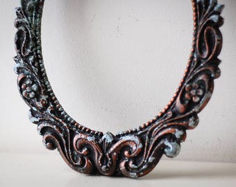 antique oval frame ornate. antique vintage oval mirror frame russian wall frame shabby chic picture 70s ornate mirror boho decor cadre cottage antique decoration with a