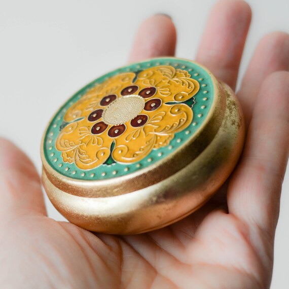 Soviet Vintage Enamel Box Powder Box With Lid Ring Bearer Etsy