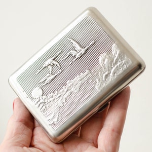 Étui à cigarettes en métal, porte-cartes de crédit DUCK HUNTING, articles de base pour fumeurs ukrainiens, cadeau unique pour chasseur d'oiseaux