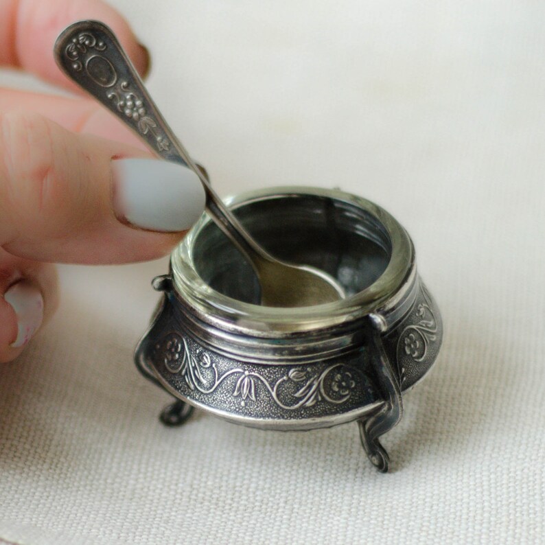 Vintage SALT CELLAR Spoon Metal Salt Cellars Soviet Era Etsy