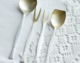Vintage Soviet flatware set: Sugar scoop, Honey spoon & Lemon fork