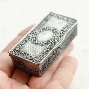 Art nouveau vintage pill box, Jugendstil medicine storage container, Perfect gift for grandma