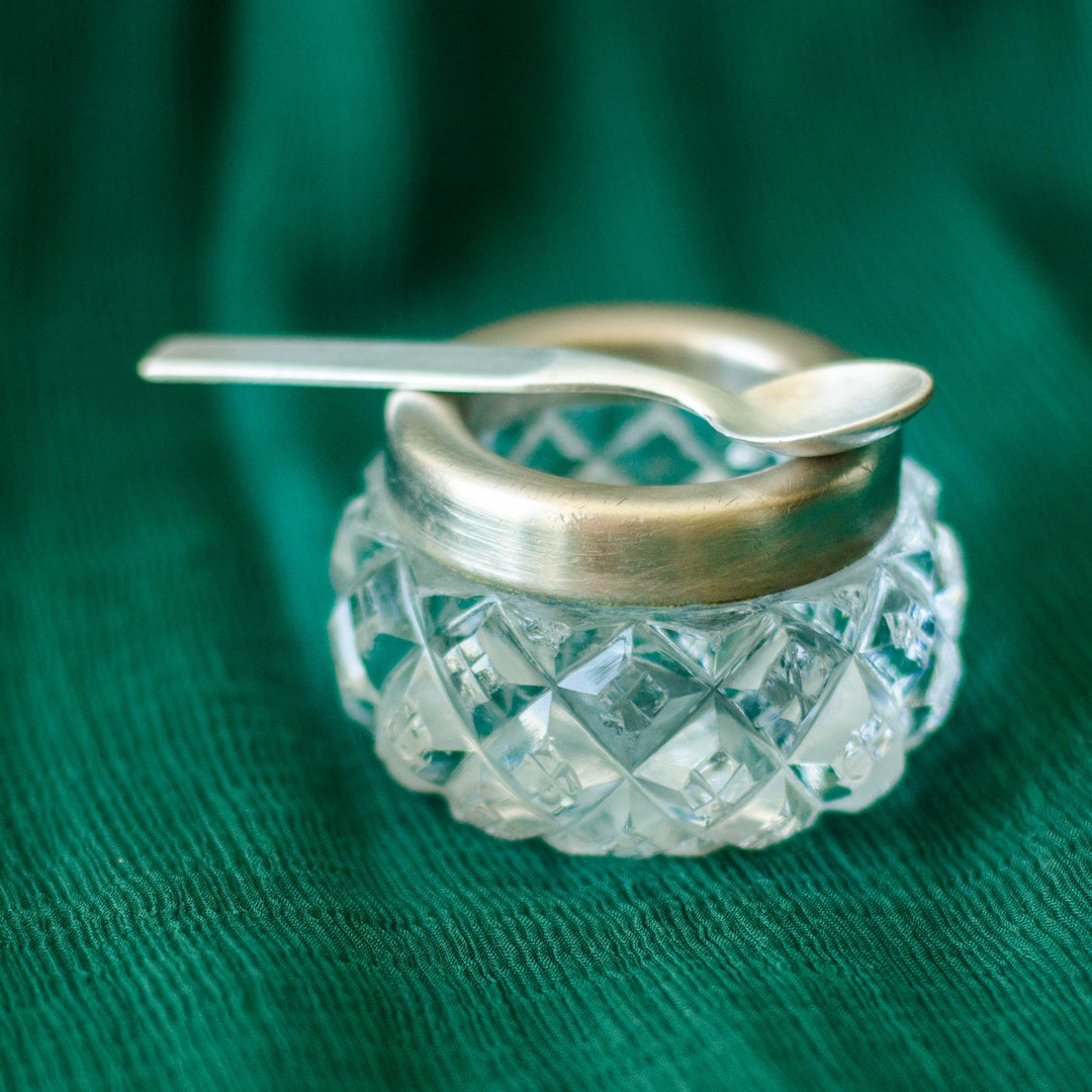 Lead Crystal SALT CELLAR SPOON Soviet Vintage Salt Cellar Etsy