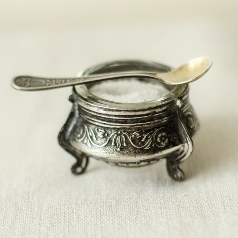 Vintage SALT CELLAR Spoon Metal Salt Cellars Soviet Era Etsy
