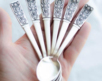 Soviet vintage tea spoon set, Small spoon flatware set, Gifts for tea lovers from Ukraine