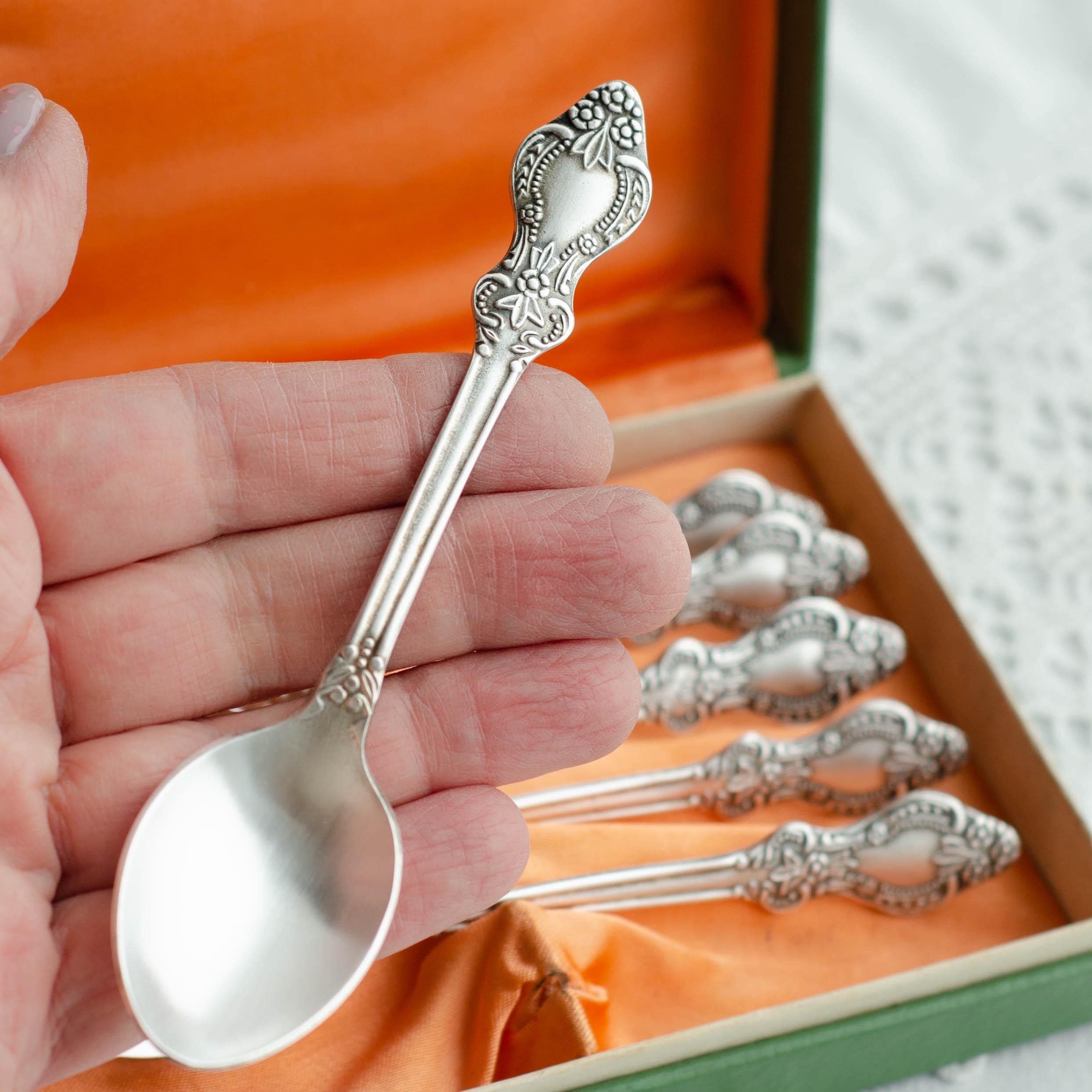 Soviet Vintage Tea Spoons, Teaspoon Silverware Set, Tea