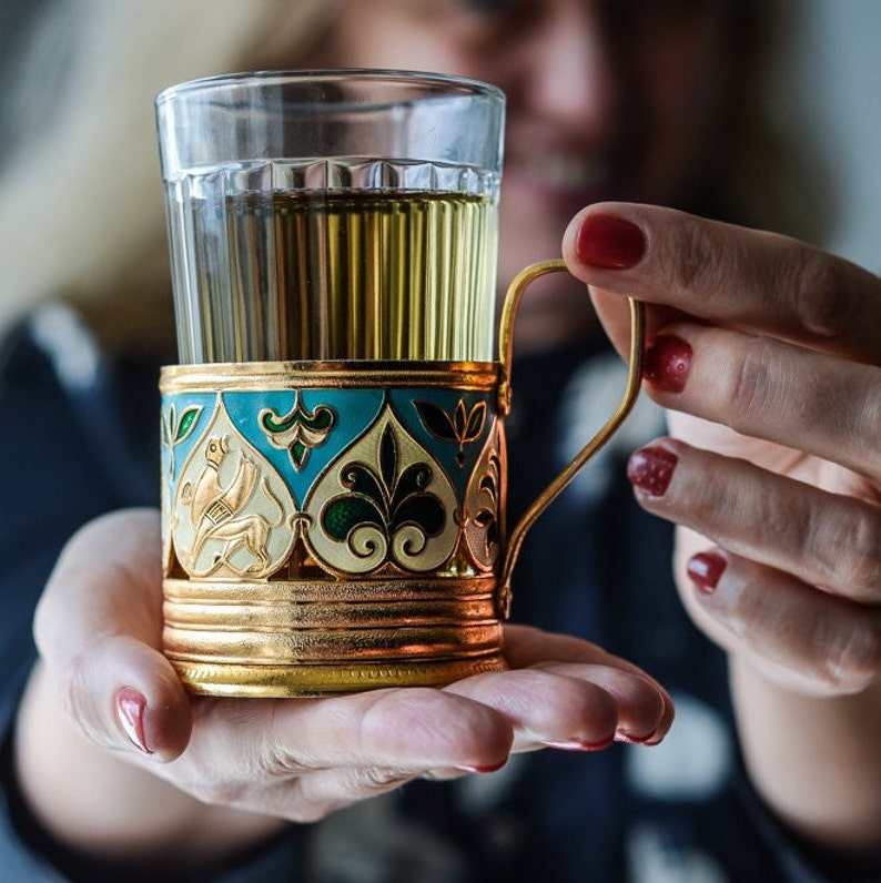 Tasse à thé en verre vintage soviétique, verres à thé pour podstakannik, accessoires de thé d'Ukraine, ensemble de verrerie unique image 8